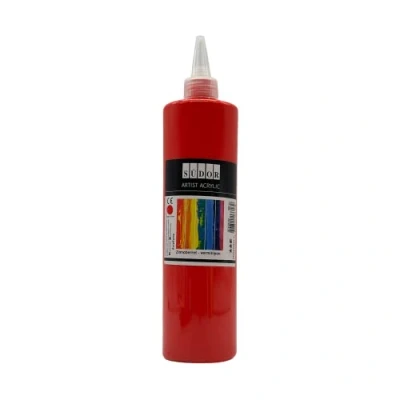 Imagen de pintura ACRÍLICA 500 ml altamente pigmentada. de artista opaca para madera, piedra, lienzo, papel, tela, cuero, metal, colada. todo uso (rojo cereza)