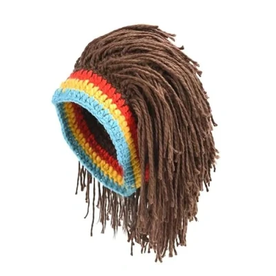 Imagen de Peluca Gorro para el cabello Sombrero Jamaica Rasta hecho a mano Reggae Dreadlocks Raíces africanas sintéticas Divertido Bob Marley