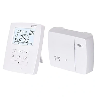 Imagen de EMOS Termostato inalámbrico OpenTherm, regulador de Temperatura Digital programable para calefacción o Aire Acondicionado, 9 programas, anticongelante, ON Off, diferencial Ajustable, 11,5 x 3,7 9,1