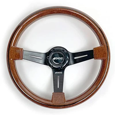 Imagen de OCC MOTOR SPORT Volante semidesplazado mod classic madera brazos negros OCCVOL012
