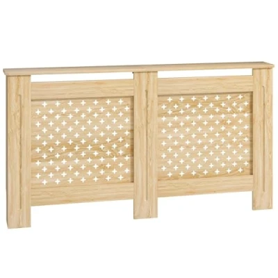 Imagen de HOMCOM Cubre Radiadores Cubreradiador de MDF Cubierta para Radiador Salón Dormitorio Pasillo 152x19x82 cm Roble