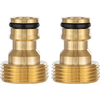 Imagen de Poppstar 2x Adaptador grifo manguera con rosca exterior de 3/4“ y conector macho para (compatible Gardena sistema acoplamiento)