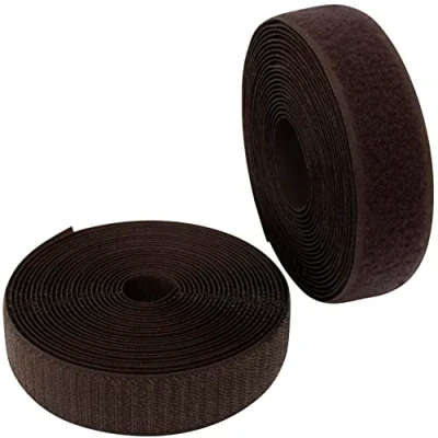 Imagen de AERZETIX C65968 Cinta/rollo de scratch 30mm 5 metros auto agarre organizador/sujetacables tira enganche bolsa prenda correa color: marrón oscuro en poliamida y poliéster