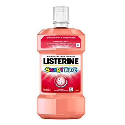 Imagen de LISTERINE Smart Kidz Mild Berry (500 ml), enjuague bucal antibacteriano para niños sin alcohol y azúcar, protege contra la caries, adecuado a partir de 6 años