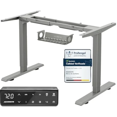 Imagen de MAIDeSITe Mesa de pie eléctrica Ajustable en Altura 2 Patas Elevadoras con Motor Dual Gris