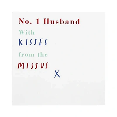Imagen de Hallmark Tarjeta de San Valentín para marido número 1, diseño con texto en inglés &quot;From Missus&quot;, color blanco
