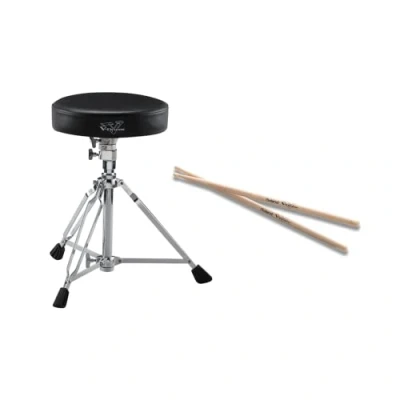 Imagen de Paquete de accesorios para V Drums ROLAND DAP 2X Banqueta cómoda y baquetas calidad Drummers Resistente Altura ajustable Perfecto principiantes sesiones batería potentes
