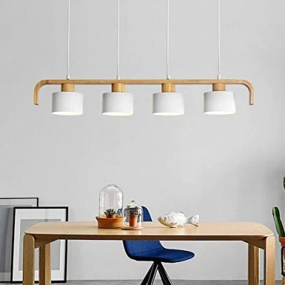 Imagen de HASWEX Candelabro Moderno Antiguo Altura Ajustable Luz de Techo E27 Oficina Mesa Comedor Cocina Dormitorio (Size : 4 Flammig weiss)