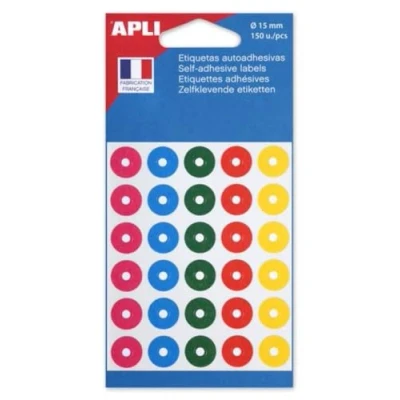 Imagen de Apli 11335 Bolsa de 150 anillas colores surtidos Ø 15 mm