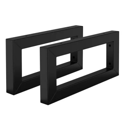 Imagen de ML Design Juego de 2 Soportes Pared 300 x 150 mm Negro Acero Diseño Flotante para Lavabo Estante Mesa Encimera Mueble Apoyo Baño Dormitorio Salón Set Ajustable Incluye Material Montaje