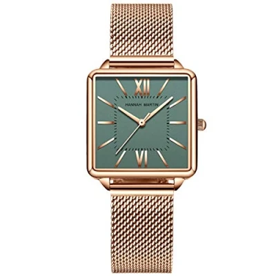 Imagen de RORIOS Relojes Mujer Cuarzo Analogico con Banda de Malla Acero Inoxidable Impermeable Elegante Moda Vestir Pulsera