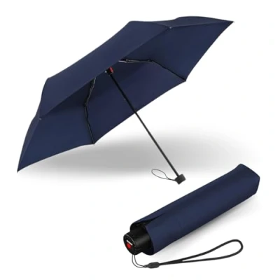 Imagen de Knirps C.050 Paraguas Pequeño/Mini, Manual, Navy, con bolsa, para llevar, de bolsillo mano, resistente al viento y ligero