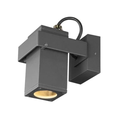 Imagen de SLV luminaria de superficie pared y techo THEO BRACKET CW / Iluminación para paredes, caminos, entradas, foco led exterior, proyector GU10 IP65 7 W antracita