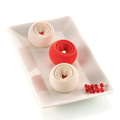 Imagen de Silikomart Moldes de Silicona para Monoporciones COCCOLA, Antiadherente, 6 Monoporciones, Pack 1 Molde Reposteria, Diseño 3D, Ø 75 h 35 mm, Volumen 780 ml, Made in Italy