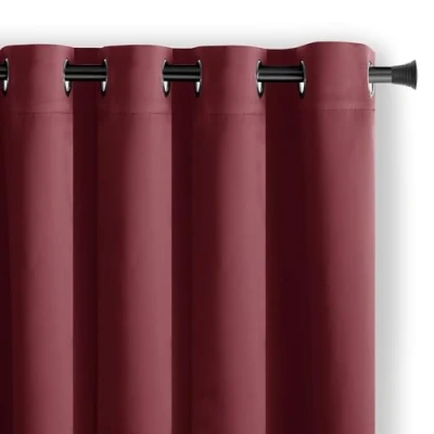 Imagen de AmeliaHome Blackout Cortina Opaca (140 x 245 cm), Color Rojo Vino