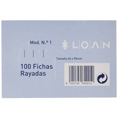 Imagen de Loan Número 1 Fichas rayadas, 100 unidades