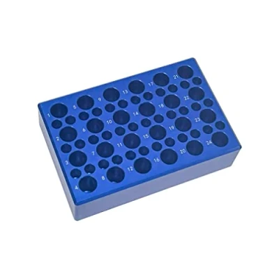 Imagen de MUHWA Bloque de refrigeración aluminio 60 pozos, ajuste 24 pozos para tubos centrífuga 1,5 ml, 36 PCR 0,2 ml