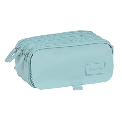 Imagen de SAFTA Portatodo Triple Big, Estuche Infantil, Niño, Ideal para Niños en Edad Escolar, Cómodo y Versátil, Calidad Resistencia, 21.5x8x10 cm, Color Azul