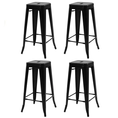 Imagen de Taburete negro mate de estilo industrial x4 IDMarket