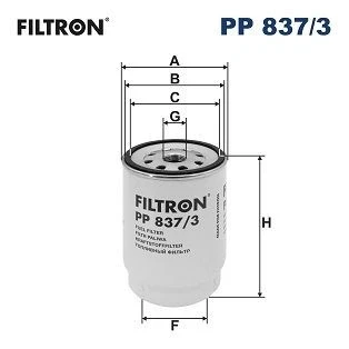 Imagen de FILTRON PP 837/3 Filtro Combustible enroscable MAN: TGX, TGS, TGM