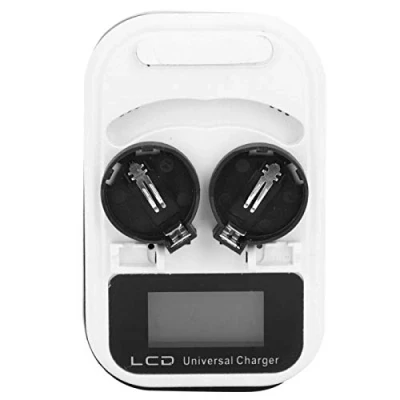 Imagen de Cargador de Batería celda moneda 2Pcs Pantalla LCD Recargable para LIR2016 LIR2025 LIR2032 Botón Litio Enchufe 100 240VEU