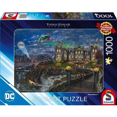 Imagen de Schmidt Spiele Batman Puzzle de 1000 Piezas Thomas Kinkade, Warner, DC, Wayne Manor 58427, Multicolor