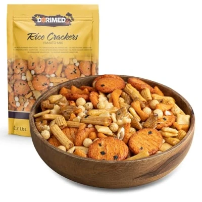 Imagen de Palitos de Arroz Frito Yamato en Pack 1 kg Aperitivo Mix Salados Surtido Variado Asiático Arroz, Tapioca y Chili Toque a Sal, Soja un poco Picante Dorimed