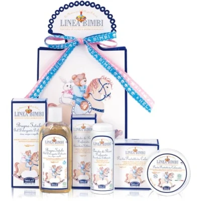 Imagen de Helan, Linea Bimbi Cesta Bebé Recién Nacido Niño con Gel de Ducha y Champú sin Sulfatos ni Parabenos 250 ml + Crema Pañal 100 Almidón Arroz contra Irritación 75 gr Made in Italy