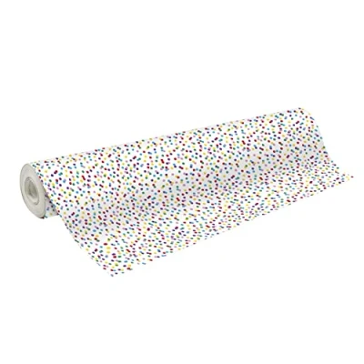 Imagen de Clairefontaine 211942C Una bobina de papel regalo Alianza 60 g Tamaño: 50 x 0,70 m Diseño: lunares multicolor, fondo blanco Embalaje regalo, especial gran longitud,