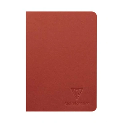 Imagen de Clairefontaine 115658C Un cuaderno Ingres cosido hilo 96 páginas, 10,5 x 14,8 cm, rayas 90 g, tapa de papel verjado, color aleatorio