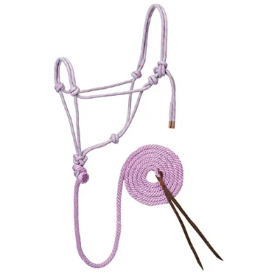 Imagen de Weaver Leather Cuerda Trenzada de Diamante Halter y Plomo, Lavanda/Menta/Gris