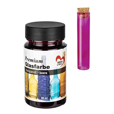 Imagen de Ideen mit Herz Pintura para cristal premium, transparente, resistente al agua, 90 ml (morado)
