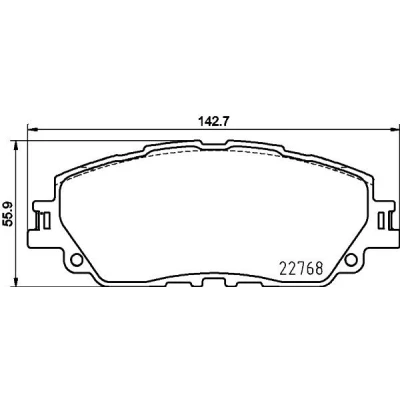 Imagen de HELLA 8DB 355 036 511 Juego de pastillas freno no preparado para indicador desgaste TOYOTA: C HR, RAV4 V, Corolla Cross, LEXUS: ES VII