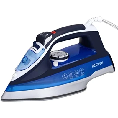 Imagen de Becken Plancha de Ropa, 2600W, Suela Cerámica, Golpe Vapor 100g, Sistema Antical, Autolimpieza, Color Azul