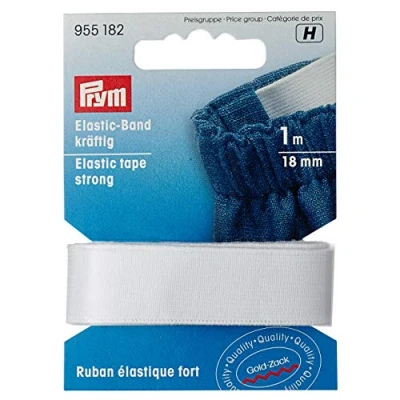 Imagen de Prym Cinta elástica Resistente, Color Blanco, 66% PES 34% ED. Banda, 18 mm, weiß, 1 m Unisex
