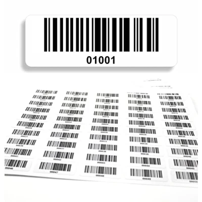 Imagen de Etiquetas con código de Barras 01001 02000, 5 dígitos, 1000 Unidades 50 x 17 mm, inventario preimpresos, Autoadhesivas, Fabricado en Alemania