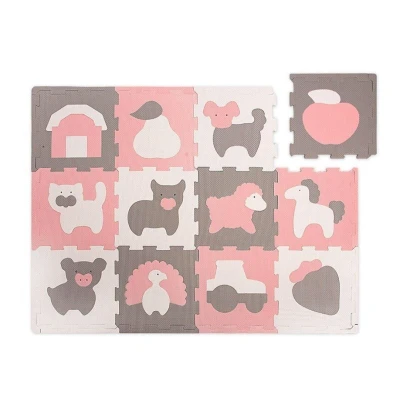 Imagen de Hakuna Matte Alfombra Puzzle Infantil para Niños 12 Piezas Espuma EVA con Tema de Granja 20% + Gruesa y Suave Gatear Aprender 100% Segura, No Toxica, sin Olor