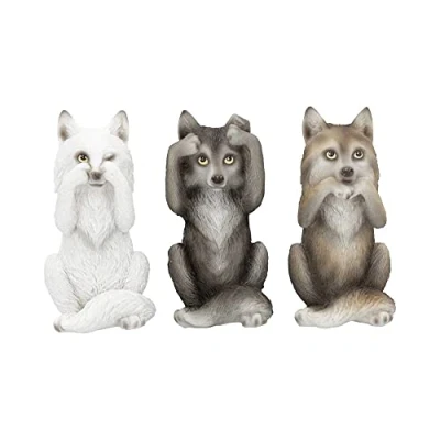 Imagen de Nemesis Now B4472N9 Figura de Tres Lobos sabios (Resina, 10 cm), Color Gris, Talla única