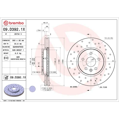 Imagen de Disco de freno BREMBO 09.D392.1X