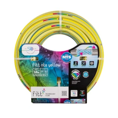 Imagen de FITT NTS Yellow 1/2&quot; (12,5mm) 50m Manguera para Riego de Jardín, Robusta Uso Intensivo