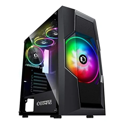 Imagen de Empire Gaming Caja PC Gamer Onyx ARGB Torre Mediana ATX, Micro ATX e ITX 4 Ventiladores LED RGB Adressables (1x200 mm y 3x120 mm) Pared Lateral en Cristal Templado