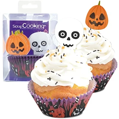 Imagen de Scrapcooking 5036 Set de 24 moldes y Toppers para cupcakes, temática Halloween