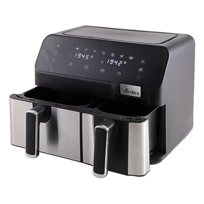 Imagen de ARDES ARFRYA03D Freidora De Aire ELDORADA DUAL con Doble Cesto Capacidad 9 Litros Pantalla Digital Táctil Multifuncional