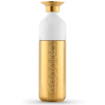 Imagen de Dopper Steel Oro 800ml Botella de Agua Acero Inoxidable Reutilizable sin BPA, 18/8 Deportiva Metal para Uso Deportivo y en la Oficina.