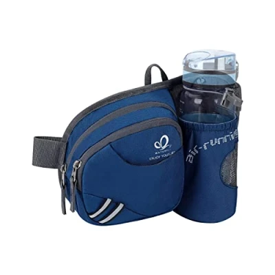 Imagen de Waterfly riñonera con soporte para botella hombres y mujeres, transpirable rayas reflectantes correr, ciclismo, camping, escalada, viajes, iPhone 6/7/8 Plus, Samsung de 6.5