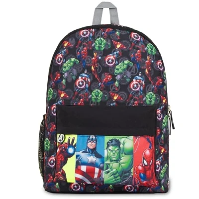 Imagen de Marvel Mochila Niño Escolar Infantil Superhéroes de los Vengadores con Espalda Acolchada y Cintas Ajustables (Negro Avengers)