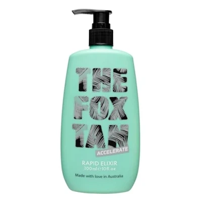 Imagen de The Fox Tan Rapid Tanning Elixir acelerador del bronceado sin autobronceador, Loción vegana el para rostro y cuerpo, sol solárium, 300 ml