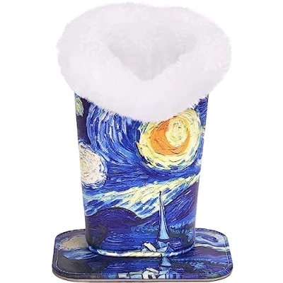 Imagen de MoKo Soporte para Anteojos, Moderno Velvet Felpa Forrado de Cuero La PU Magnético Anti rasguños Holder Protector Gafas y del Sol, Noche Estrellada