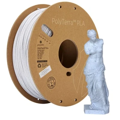 Imagen de Polymaker PolyTerra PLA Marble Blanco 1.75mm 1kg