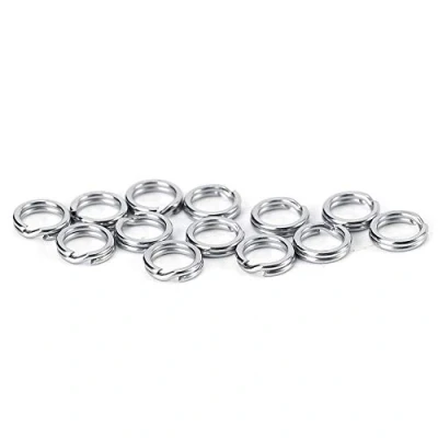 Imagen de Anillos Partidos de Pesca Dobles Señuelos Kit Aparejos Conector para Accesorios Pesca(50 Piezas 6#)